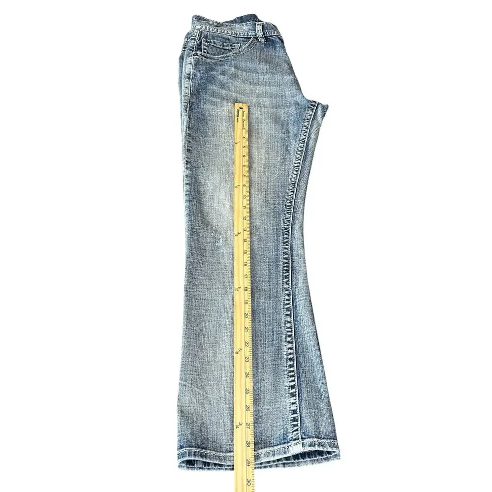 Axel Men Jeans Size 34 X 30 Light Blue Stone Wash Bootcut Mid Rise Western Denim